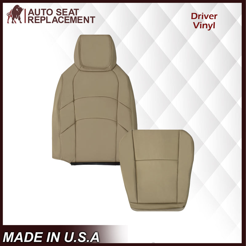 2009-2019 Ford E350 E450 E550 Econoline Van Synthetic Leather Replacement Seat Covers In Tan & Cushion Foam - Auto Seat Replacement