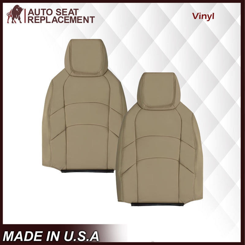 2009-2019 Ford E350 E450 E550 Econoline Van Synthetic Leather Replacement Seat Covers In Tan & Cushion Foam - Auto Seat Replacement