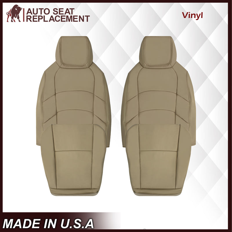 2009-2019 Ford E350 E450 E550 Econoline Van Synthetic Leather Replacement Seat Covers In Tan & Cushion Foam - Auto Seat Replacement