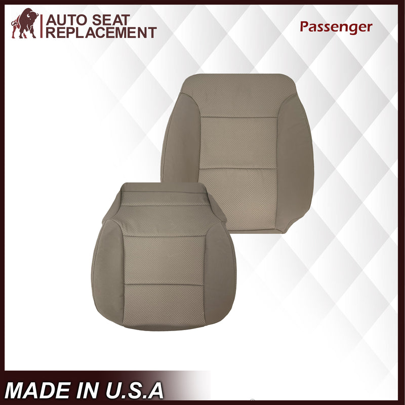2014 2015 2016 2017 2018 2019 Chevy Silverado & GMC Sierra Cloth Fabric Seat Cover Replacement in Dune Tan OR Dark Ash Gray