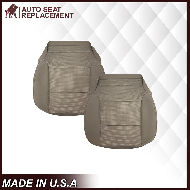 2014 2015 2016 2017 2018 2019 Chevy Silverado & GMC Sierra Cloth Fabric Seat Cover Replacement in Dune Tan OR Dark Ash Gray