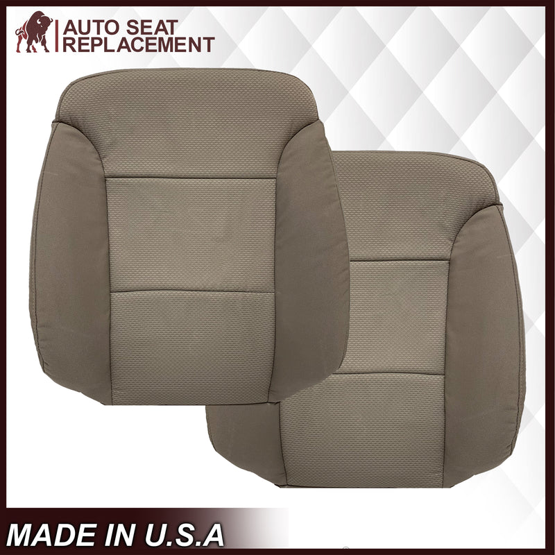 2014 2015 2016 2017 2018 2019 Chevy Silverado & GMC Sierra Cloth Fabric Seat Cover Replacement in Dune Tan OR Dark Ash Gray