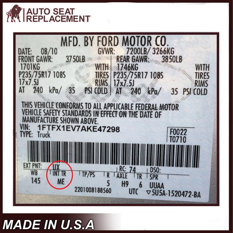 2009 2010 Ford F150 XLT Driver Or Passenger Bottom Replacement Seat Cover Gray - Auto Seat Replacement