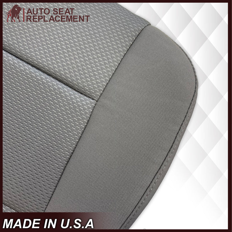 2014 2015 2016 2017 2018 2019 Chevy Silverado & GMC Sierra Cloth Fabric Seat Cover Replacement in Dune Tan OR Dark Ash Gray