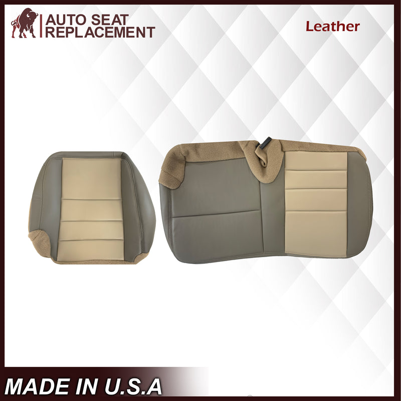 2002 2003 2004 Ford Excursion Eddie Bauer Edition Second Row 60/40 Seat Covers In 2 Tone Tan-Gray: Choose From Variations - Auto Seat Replacement