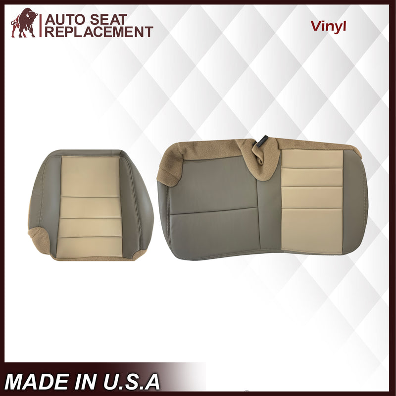 2002 2003 2004 Ford Excursion Eddie Bauer Edition Second Row 60/40 Seat Covers In 2 Tone Tan-Gray: Choose From Variations - Auto Seat Replacement