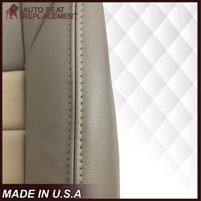 2002 2003 2004 Ford Excursion Eddie Bauer Edition Second Row 60/40 Seat Covers In 2 Tone Tan-Gray: Choose From Variations - Auto Seat Replacement