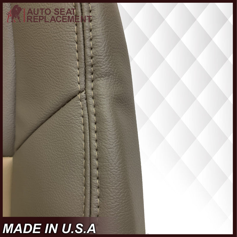 2002 2003 2004 Ford Excursion Eddie Bauer Edition Second Row 50/50 Captain Chair Seat Covers In 2 Tone Tan-Gray: Choose From Variations - Auto Seat Replacement