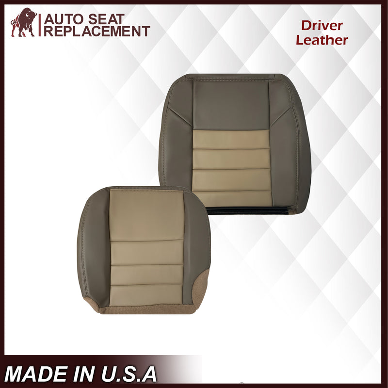 2002 2003 2004 Ford Excursion Eddie Bauer Edition Second Row 50/50 Captain Chair Seat Covers In 2 Tone Tan-Gray: Choose From Variations - Auto Seat Replacement