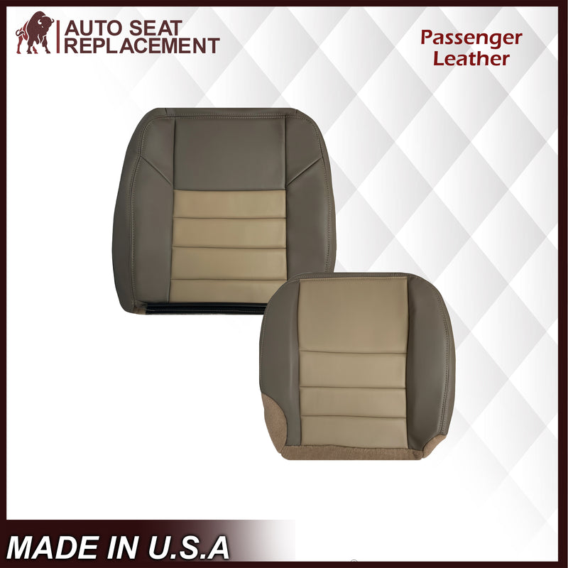 2002 2003 2004 Ford Excursion Eddie Bauer Edition Second Row 50/50 Captain Chair Seat Covers In 2 Tone Tan-Gray: Choose From Variations - Auto Seat Replacement