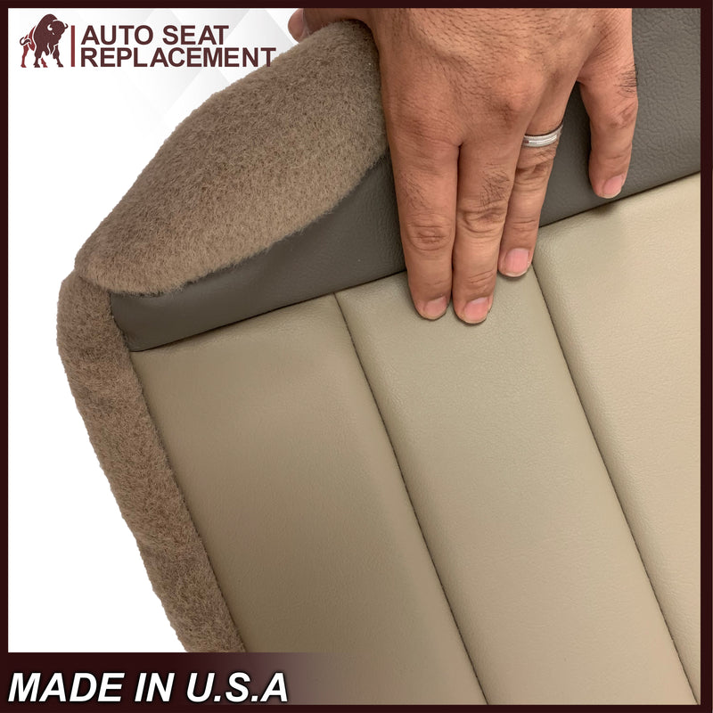 2002 2003 2004 Ford Excursion Eddie Bauer Edition Second Row 50/50 Captain Chair Seat Covers In 2 Tone Tan-Gray: Choose From Variations - Auto Seat Replacement