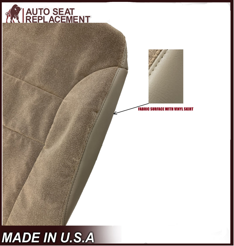 1995-1999 Chevy Silverado Front Row 60/40; Driver 60 Bottom and Driver Top In Tan Cloth and Vinyl Skirt on the sides - Auto Seat Replacement