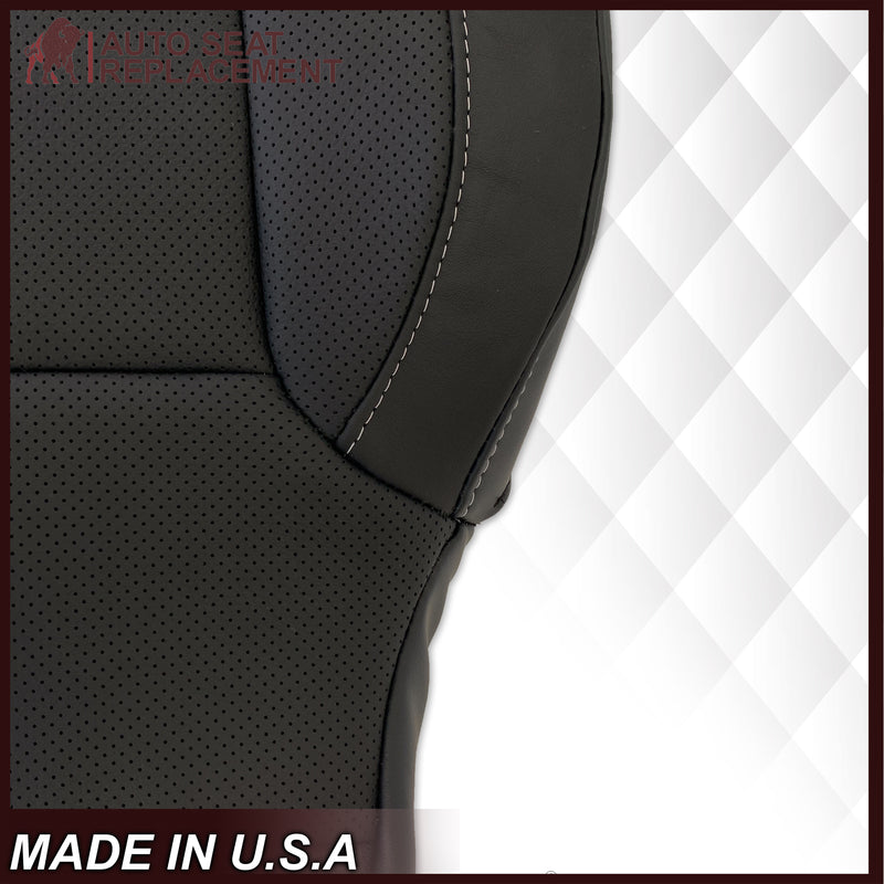 2014 2015 2016 2017 2018 2019 Chevy Silverado Tahoe Suburban & GMC Yukon Perforated Leather Seat Cover Replacement in Black (Perforated Jet Black) - Auto Seat Replacement