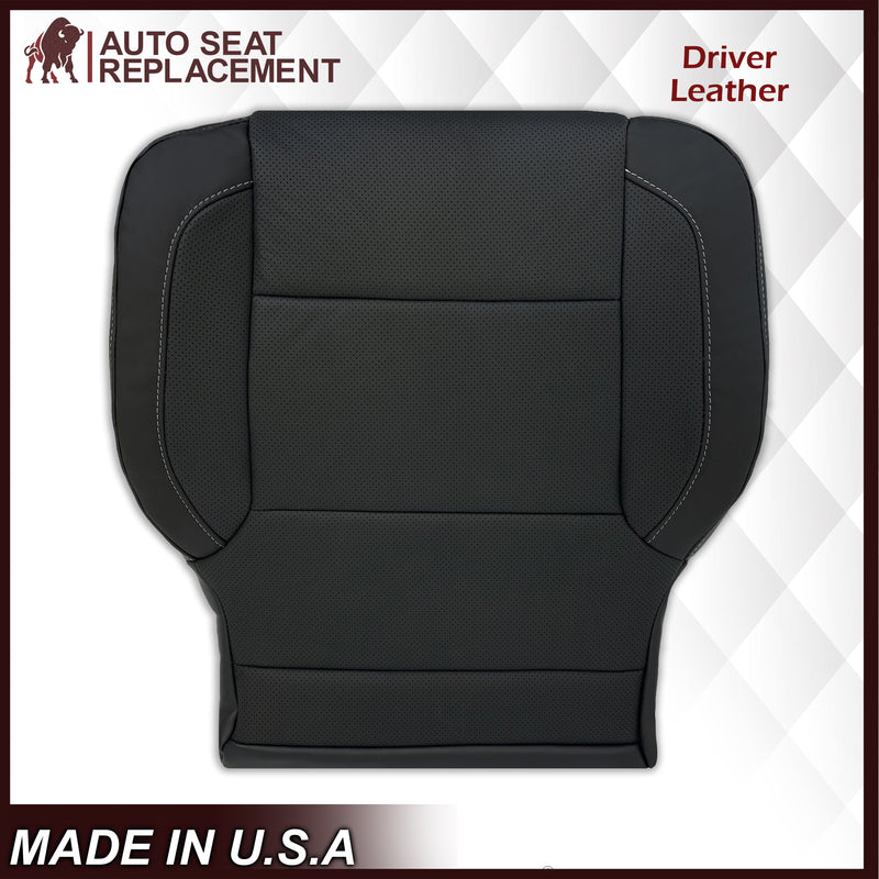 2014 2015 2016 2017 2018 2019 Chevy Silverado Tahoe Suburban & GMC Yukon Perforated Leather Seat Cover Replacement in Black (Perforated Jet Black) - Auto Seat Replacement