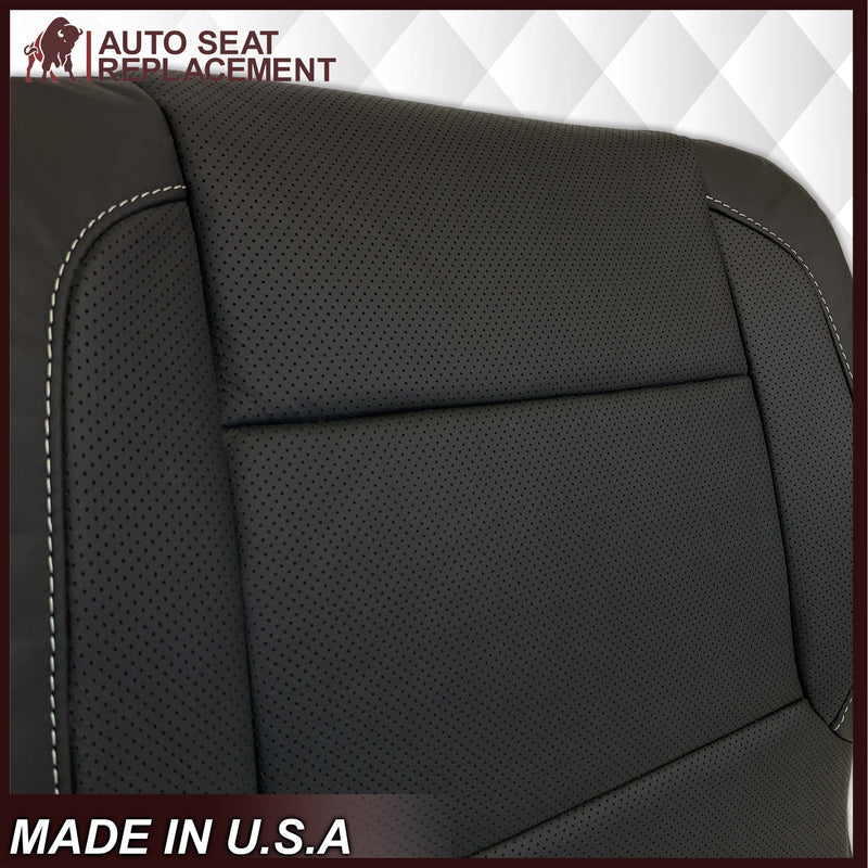 2014 2015 2016 2017 2018 2019 Chevy Silverado Tahoe Suburban & GMC Yukon Perforated Leather Seat Cover Replacement in Black (Perforated Jet Black) - Auto Seat Replacement