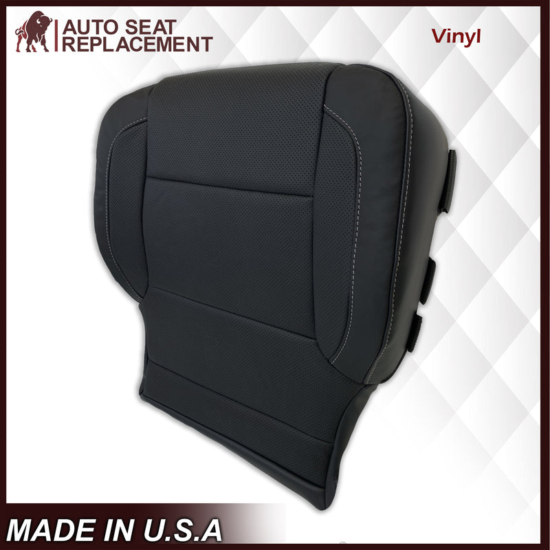 2014 2015 2016 2017 2018 2019 Chevy Silverado Tahoe Suburban & GMC Yukon Perforated Leather Seat Cover Replacement in Black (Perforated Jet Black) - Auto Seat Replacement