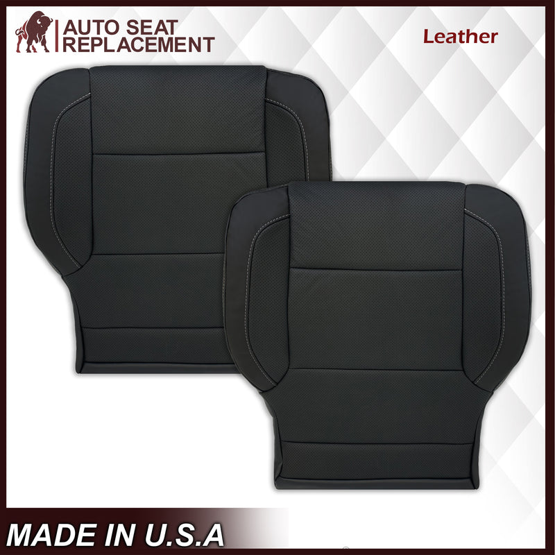 2014 2015 2016 2017 2018 2019 Chevy Silverado Tahoe Suburban & GMC Yukon Perforated Leather Seat Cover Replacement in Black (Perforated Jet Black) - Auto Seat Replacement