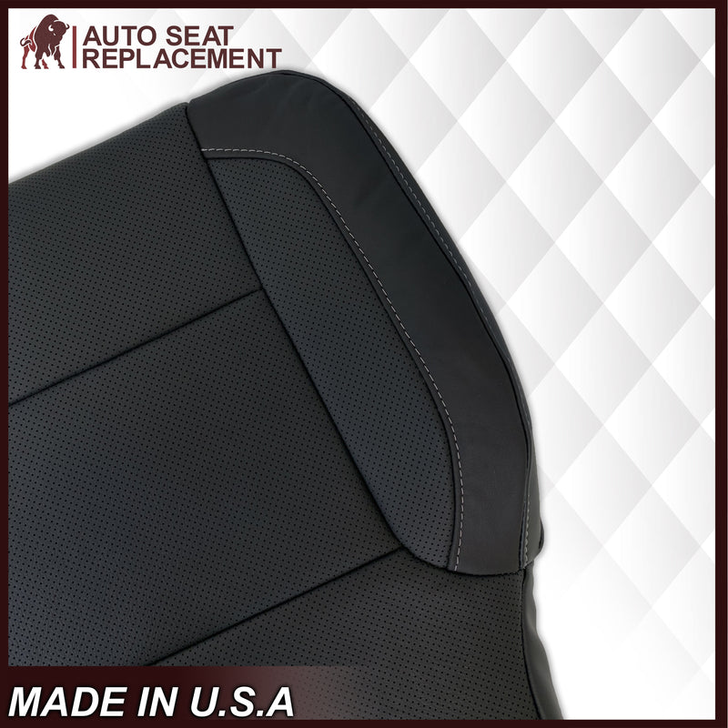 2014 2015 2016 2017 2018 2019 Chevy Silverado Tahoe Suburban & GMC Yukon Perforated Leather Seat Cover Replacement in Black (Perforated Jet Black) - Auto Seat Replacement