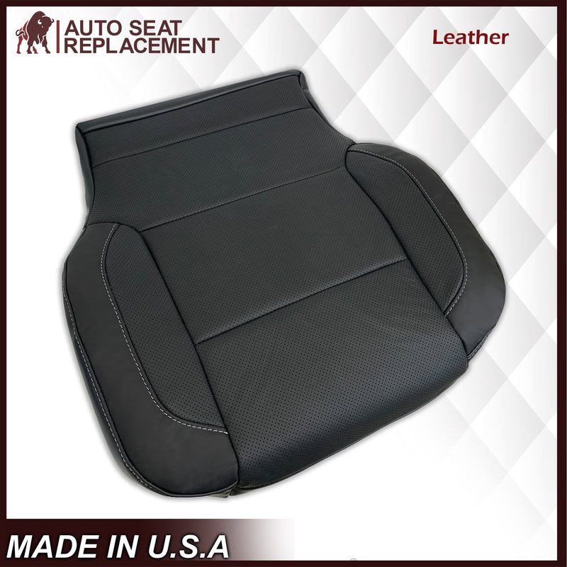 2014 2015 2016 2017 2018 2019 Chevy Silverado Tahoe Suburban & GMC Yukon Perforated Leather Seat Cover Replacement in Black (Perforated Jet Black) - Auto Seat Replacement
