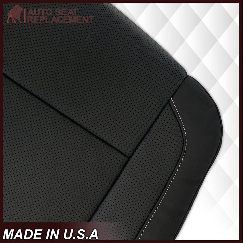 2014 2015 2016 2017 2018 2019 Chevy Silverado Tahoe Suburban & GMC Yukon Perforated Leather Seat Cover Replacement in Black (Perforated Jet Black) - Auto Seat Replacement