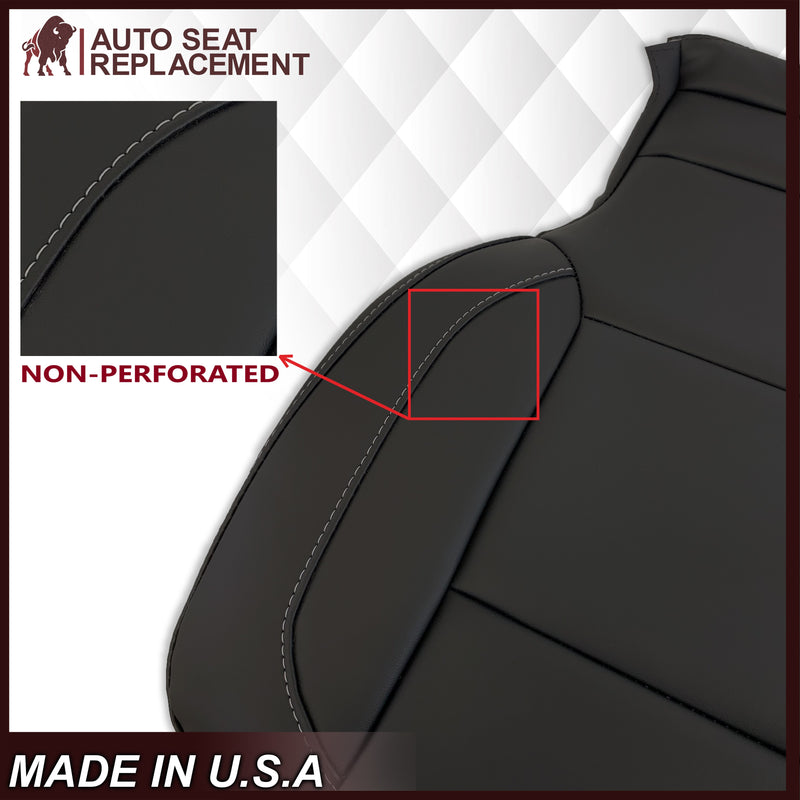 2014 2015 2016 2017 2018 2019 Chevy Silverado Tahoe Suburban & GMC Yukon SOLID Leather Seat Cover Replacement in Black, Gray, or Tan