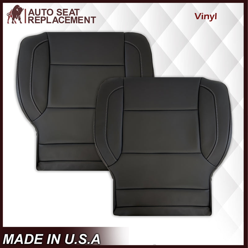 2014 2015 2016 2017 2018 2019 Chevy Silverado Tahoe Suburban & GMC Yukon SOLID Leather Seat Cover Replacement in Black, Gray, or Tan