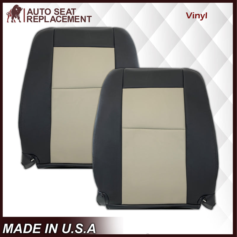 2007 2008 2009 2010 Ford Explorer Sport Trac Seat Covers in 2-Tone Black & Gray (Charcoal Black & Medium Light Stone): Choose Leather or Vinyl - Auto Seat Replacement