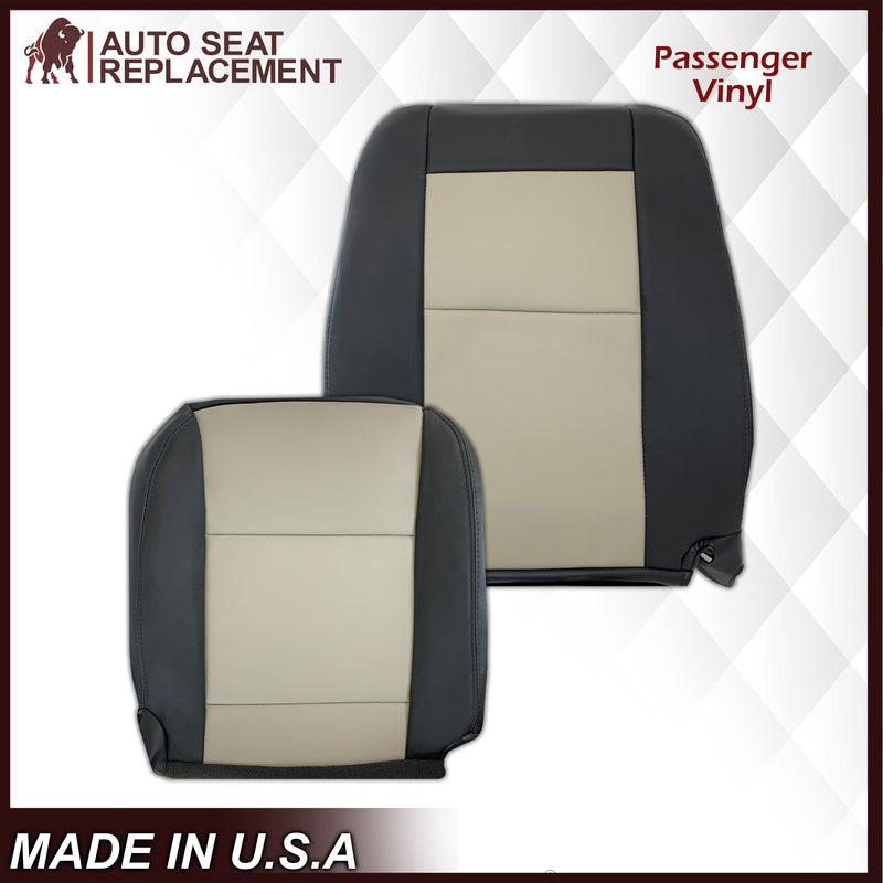 2007 2008 2009 2010 Ford Explorer Sport Trac Seat Covers in 2-Tone Black & Gray (Charcoal Black & Medium Light Stone): Choose Leather or Vinyl - Auto Seat Replacement