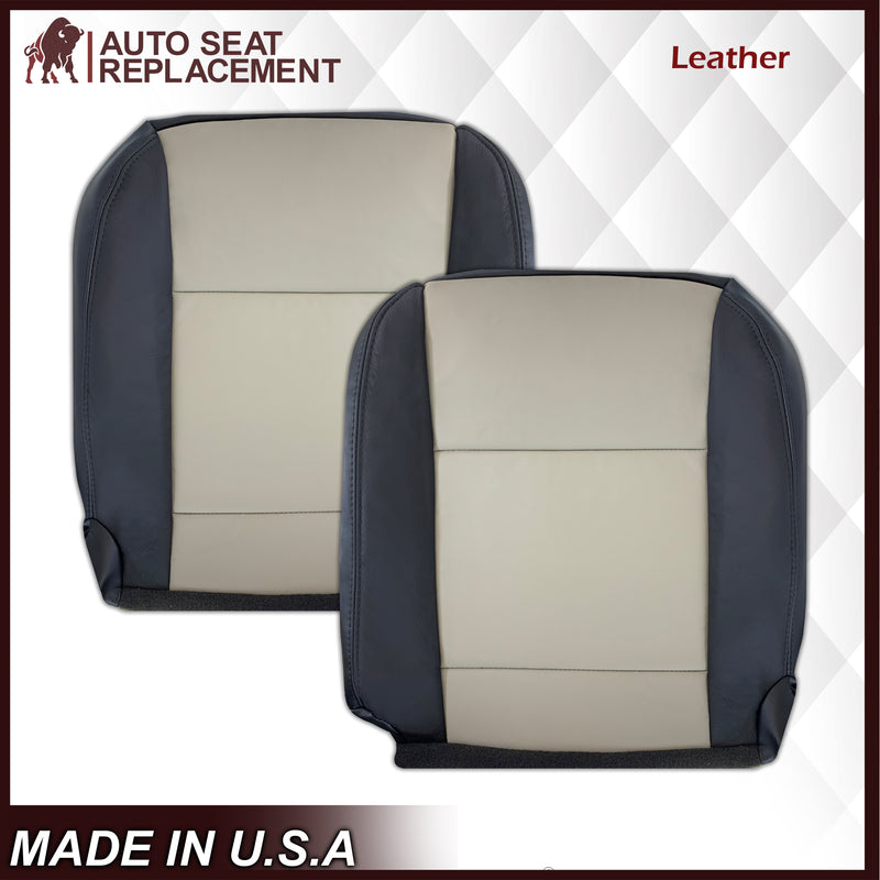 2007 2008 2009 2010 Ford Explorer Sport Trac Seat Covers in 2-Tone Black & Gray (Charcoal Black & Medium Light Stone): Choose Leather or Vinyl - Auto Seat Replacement