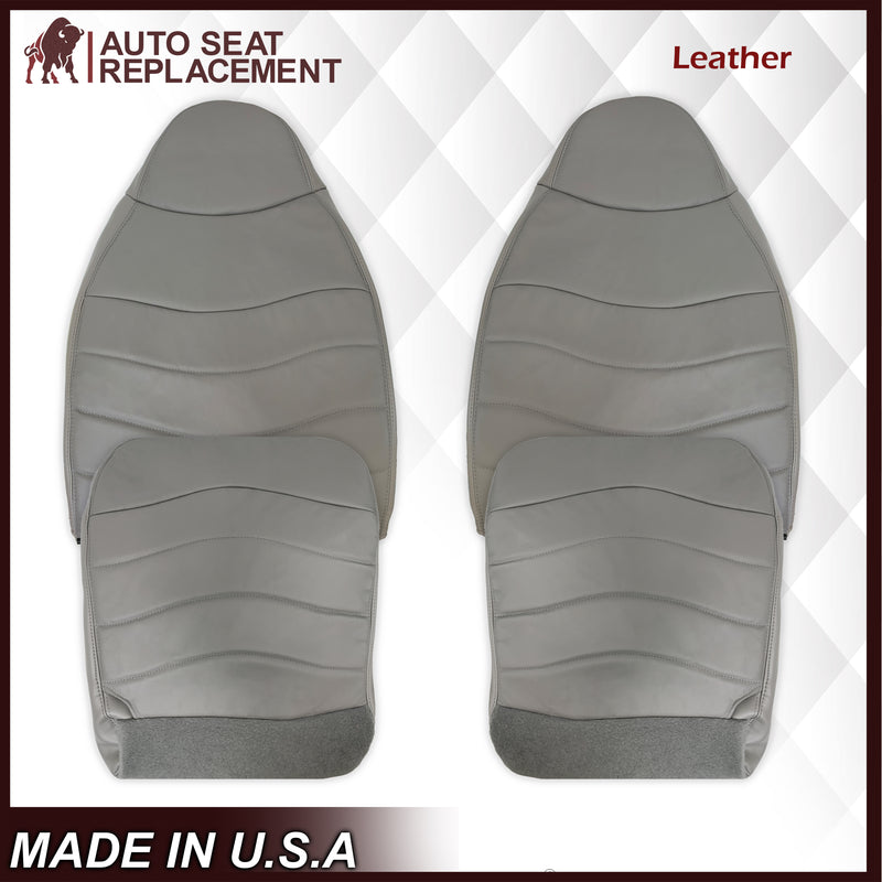 1996-1999 Ford F150 Lariat XLT Seat Cover in Medium Graphite Gray: Choose Leather or Vinyl