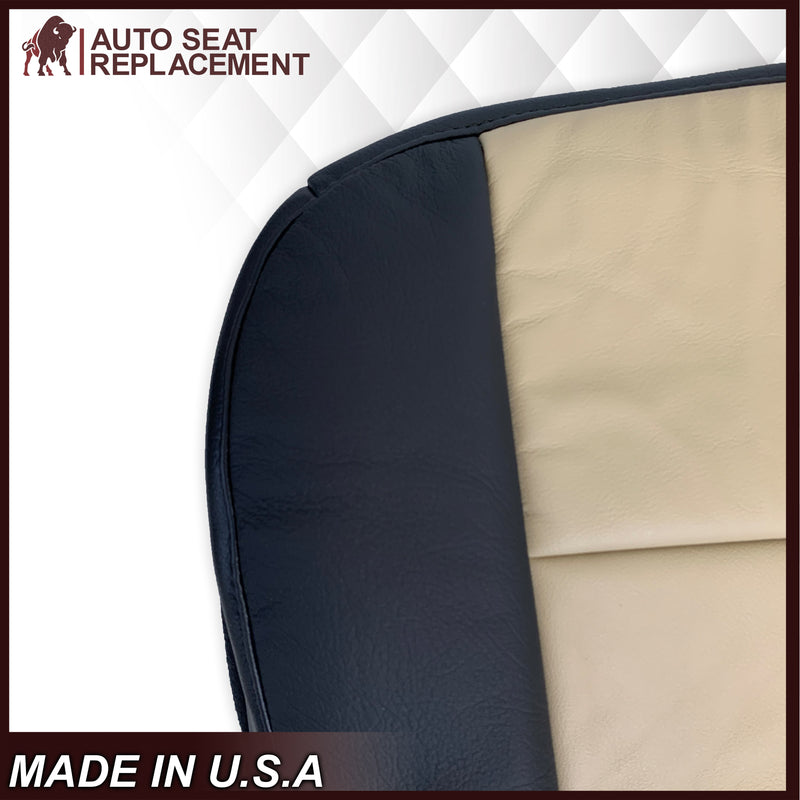 2007 2008 Ford Expedition Eddie Bauer Driver Or Passenger Side Bottom Seat Cover In 2 Tone Tan (Tan- Black) - Auto Seat Replacement