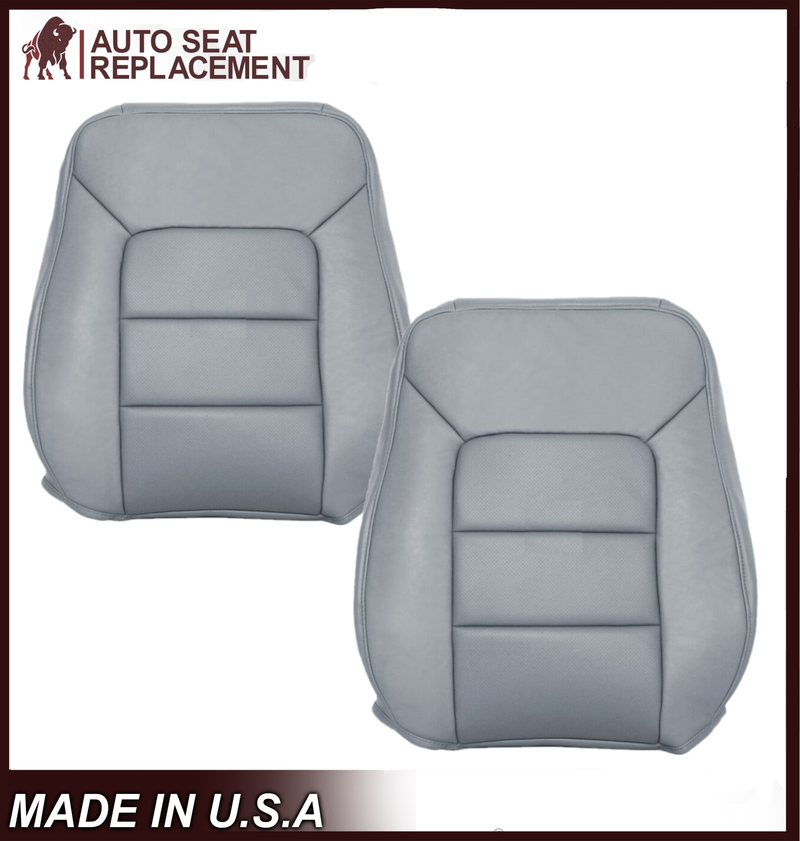 2005 2006 Ford Expedition Limited Gray PERFORATED Gray Leather OR Vinyl Front Seat Covers : Choose Leather OR Vinyl - Auto Seat Replacement