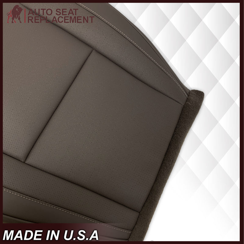 2007-2014 Cadillac Escalade Driver-Passenger Top and Bottom Seat Covers in Brown Vinyl - Auto Seat Replacement