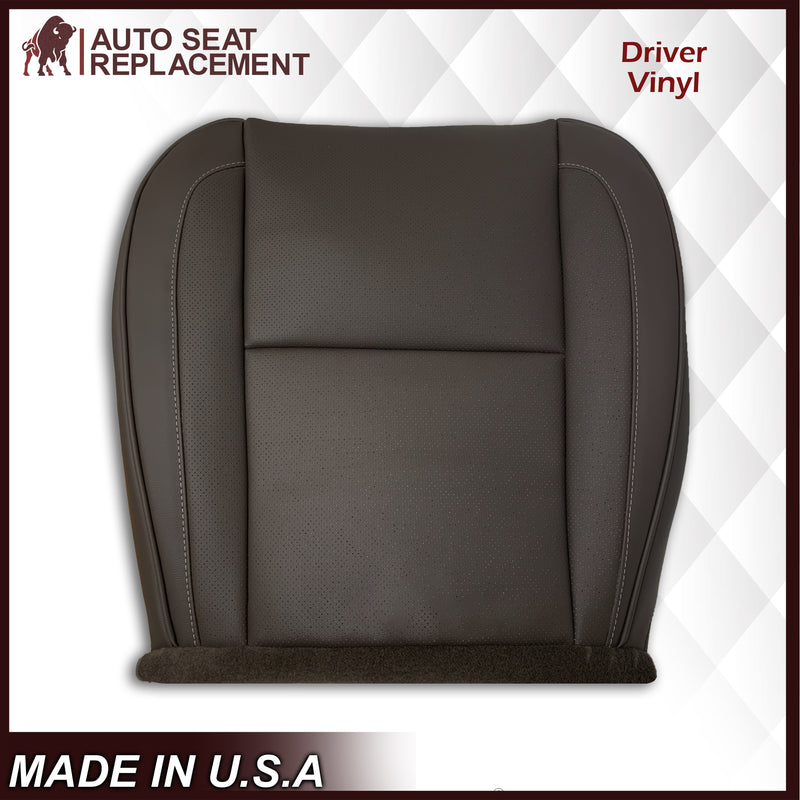 2007-2014 Cadillac Escalade Driver-Passenger Top and Bottom Seat Covers in Brown Vinyl - Auto Seat Replacement