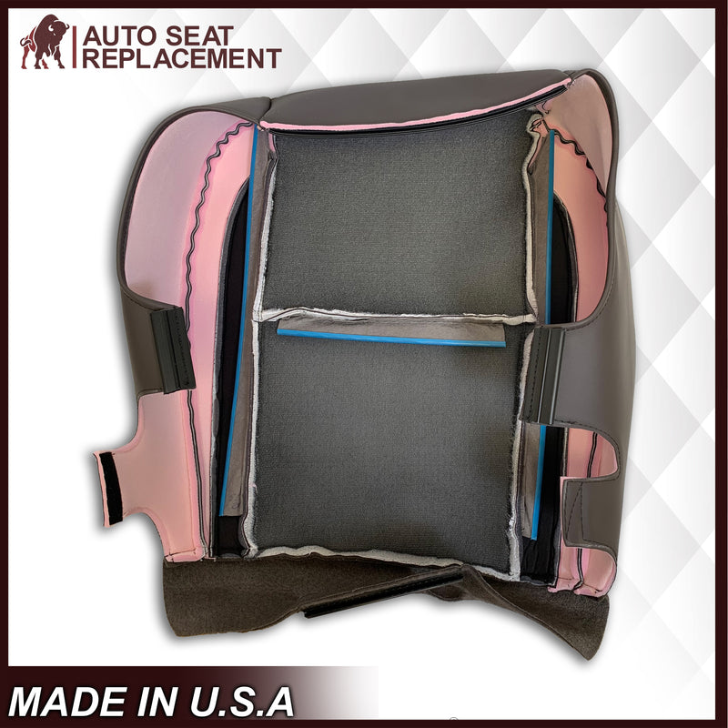 2007-2014 Cadillac Escalade Driver-Passenger Top and Bottom Seat Covers in Brown Vinyl - Auto Seat Replacement