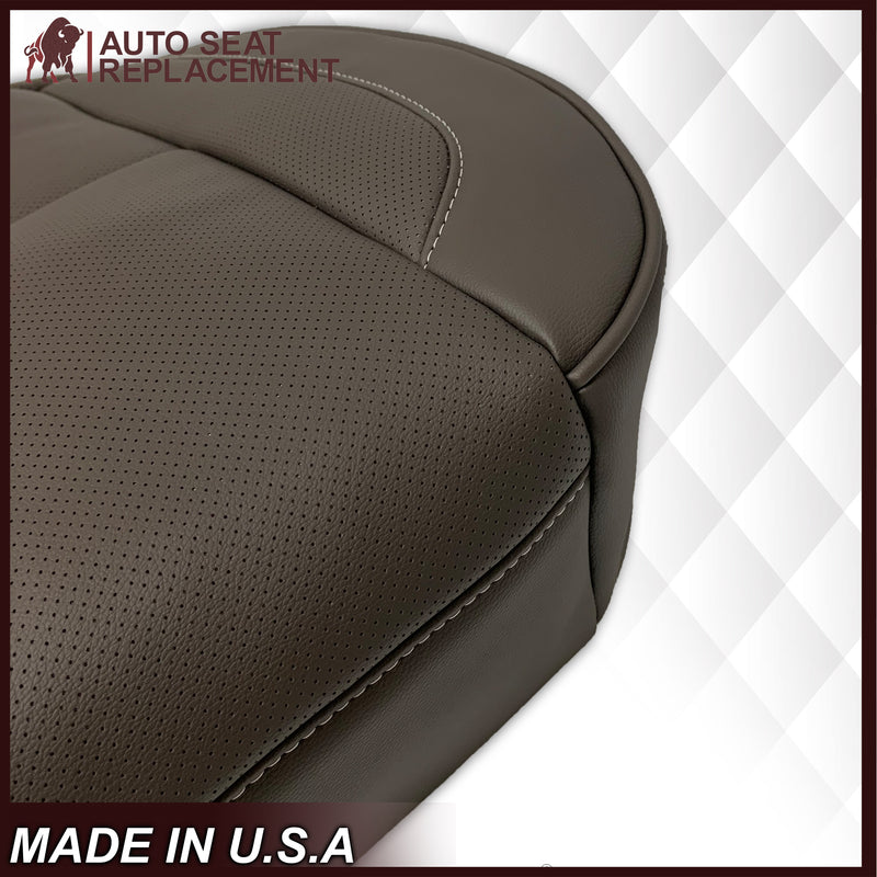 2007-2014 Cadillac Escalade Driver-Passenger Top and Bottom Seat Covers in Brown Vinyl - Auto Seat Replacement