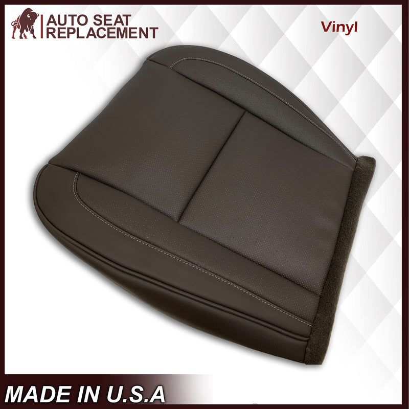 2007-2014 Cadillac Escalade Driver-Passenger Top and Bottom Seat Covers in Brown Vinyl - Auto Seat Replacement