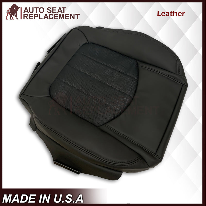 2009-2012 Chevrolet Traverse LTZ Driver or Passenger Bottom Perforated Seat Cover in Black: Choose Leather or Vinyl - Auto Seat Replacement