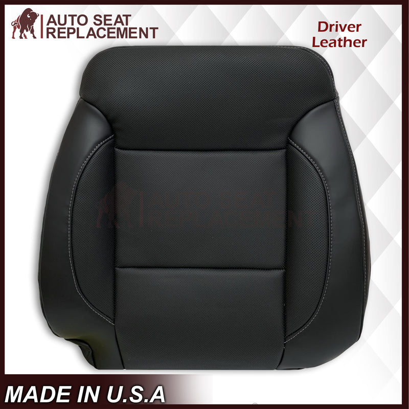 2014 2015 2016 2017 2018 2019 Chevy Silverado Tahoe Suburban & GMC Yukon Perforated Leather Seat Cover Replacement in Black (Perforated Jet Black) - Auto Seat Replacement