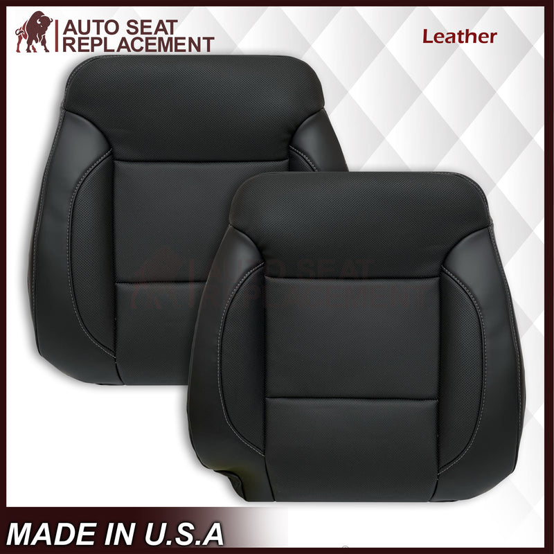 2014 2015 2016 2017 2018 2019 Chevy Silverado Tahoe Suburban & GMC Yukon Perforated Leather Seat Cover Replacement in Black (Perforated Jet Black) - Auto Seat Replacement