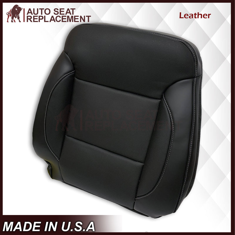 2014 2015 2016 2017 2018 2019 Chevy Silverado Tahoe Suburban & GMC Yukon Perforated Leather Seat Cover Replacement in Black (Perforated Jet Black) - Auto Seat Replacement