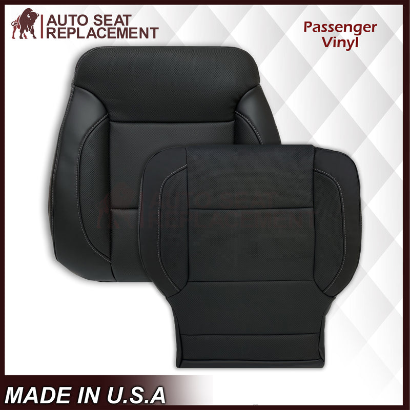 2014 2015 2016 2017 2018 2019 Chevy Silverado Tahoe Suburban & GMC Yukon Perforated Leather Seat Cover Replacement in Black (Perforated Jet Black) - Auto Seat Replacement