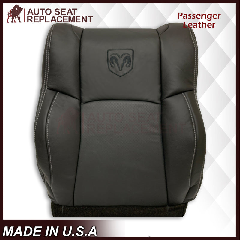 2009 2010 2011 2012 Dodge Ram 1500 2500 3500 Laramie Bottom Or Top Replacement Seat Cover in Dark Slate (Dark Gray) With Perforated Inserts - Auto Seat Replacement