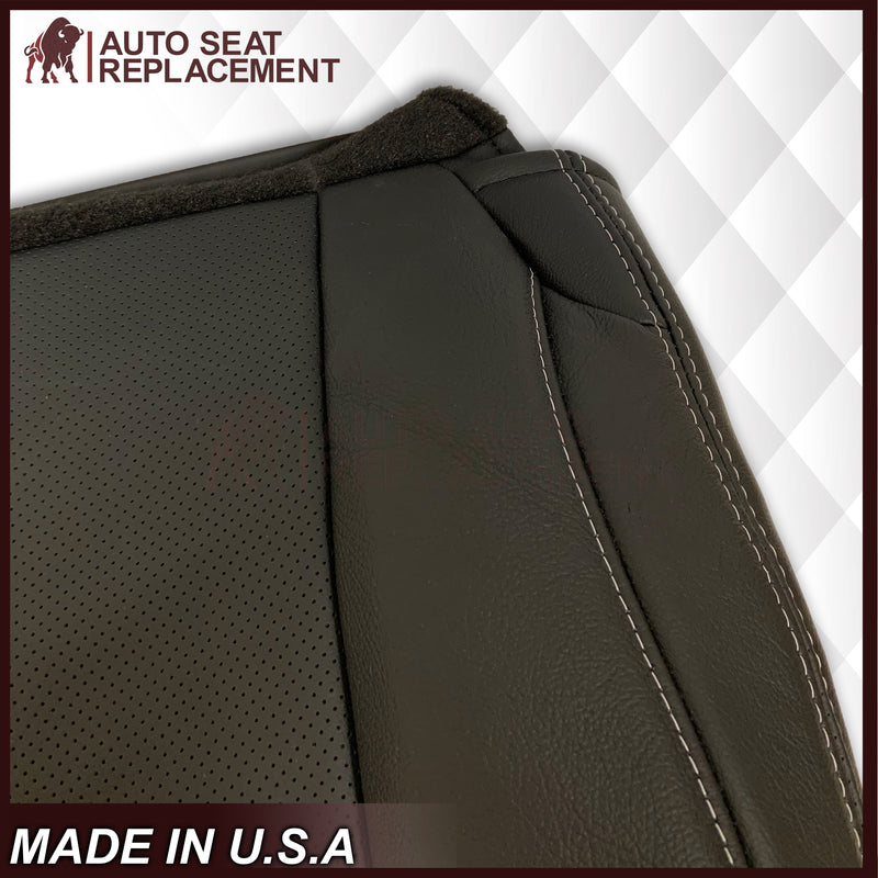 2009 2010 2011 2012 Dodge Ram 1500 2500 3500 Laramie Bottom Or Top Replacement Seat Cover in Dark Slate (Dark Gray) With Perforated Inserts - Auto Seat Replacement