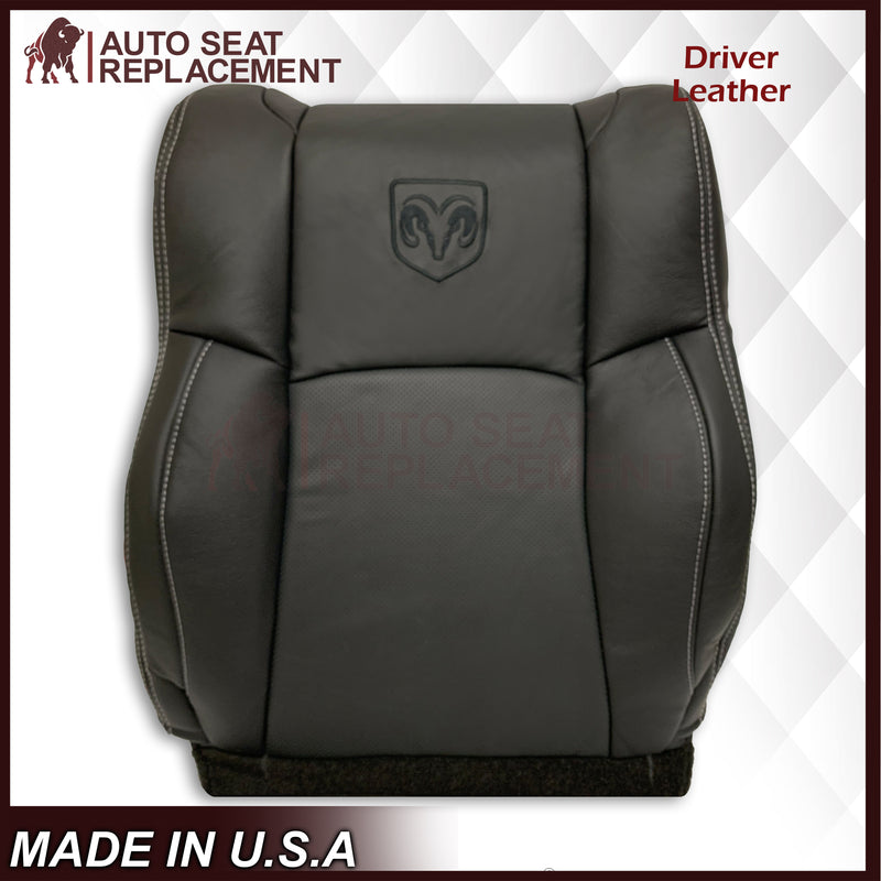 2009 2010 2011 2012 Dodge Ram 1500 2500 3500 Laramie Bottom Or Top Replacement Seat Cover in Dark Slate (Dark Gray) With Perforated Inserts - Auto Seat Replacement
