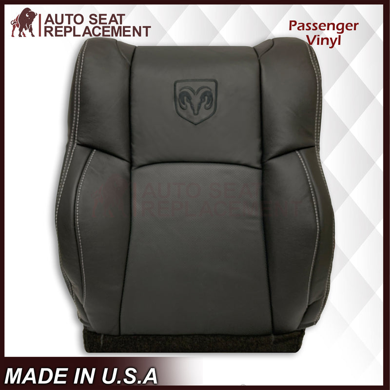 2009 2010 2011 2012 Dodge Ram 1500 2500 3500 Laramie Bottom Or Top Replacement Seat Cover in Dark Slate (Dark Gray) With Perforated Inserts - Auto Seat Replacement