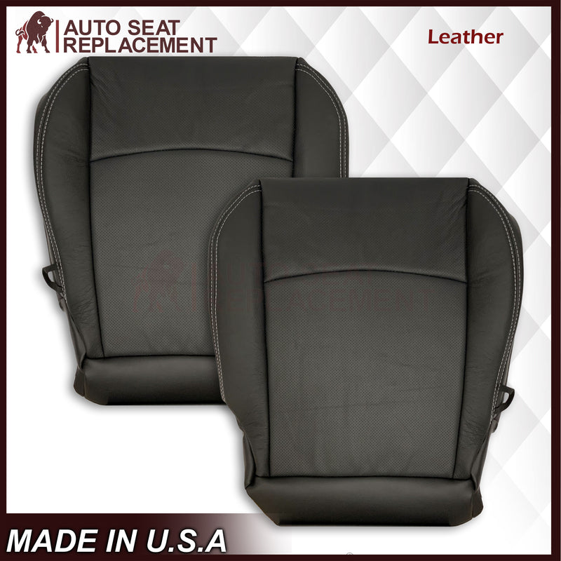 2009 2010 2011 2012 Dodge Ram 1500 2500 3500 Laramie Bottom Or Top Replacement Seat Cover in Dark Slate (Dark Gray) With Perforated Inserts - Auto Seat Replacement