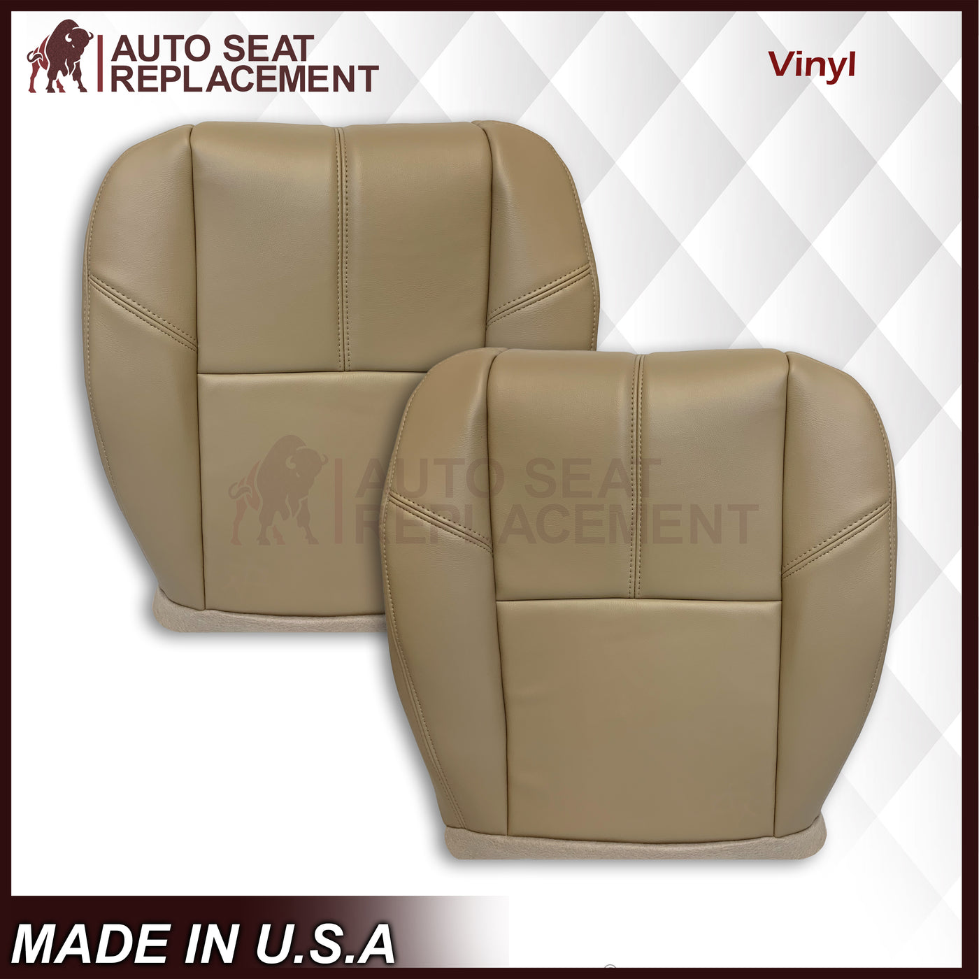 2007-2014 Chevy Silverado Leather replacement Seat Cover Light Tan