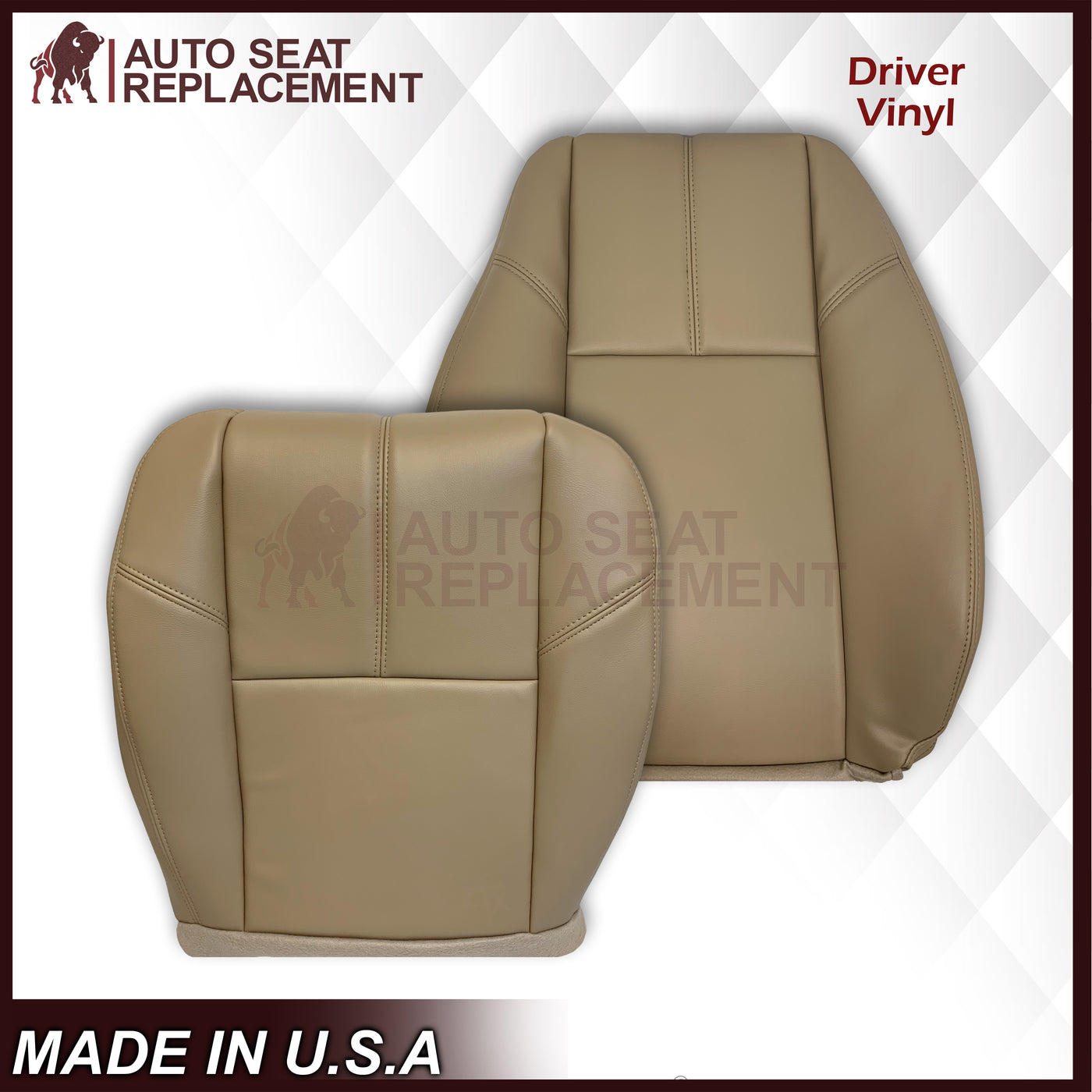 2007-2014 Chevy Silverado Leather replacement Seat Cover Light Tan