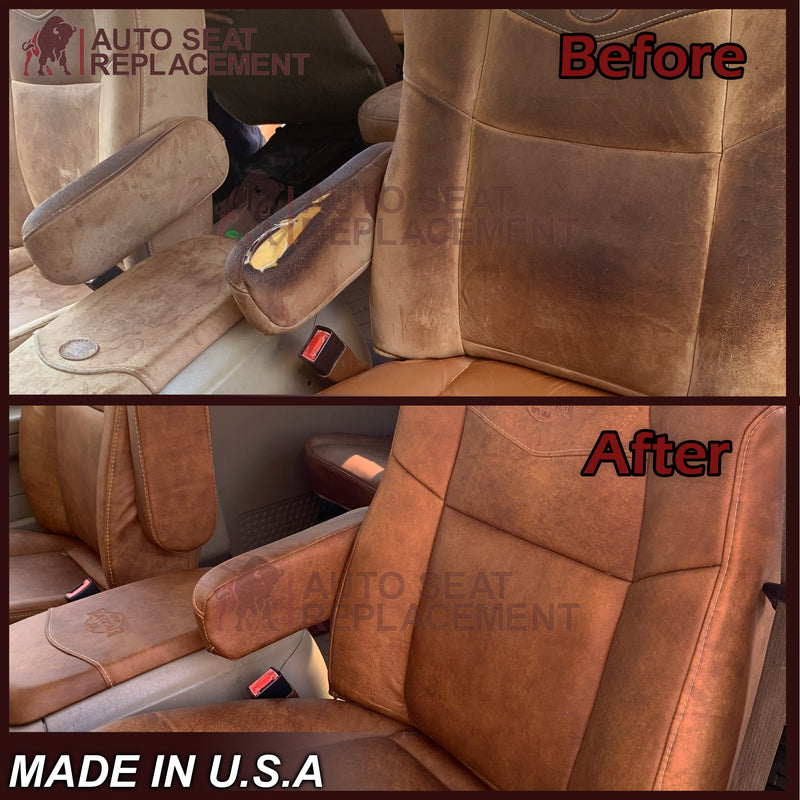 2003 2004 2005 2006 2007 Ford F250 King Ranch Super Duty Full Front Row & Second Row 60/40 Genuine Leather Seat Covers - Auto Seat Replacement